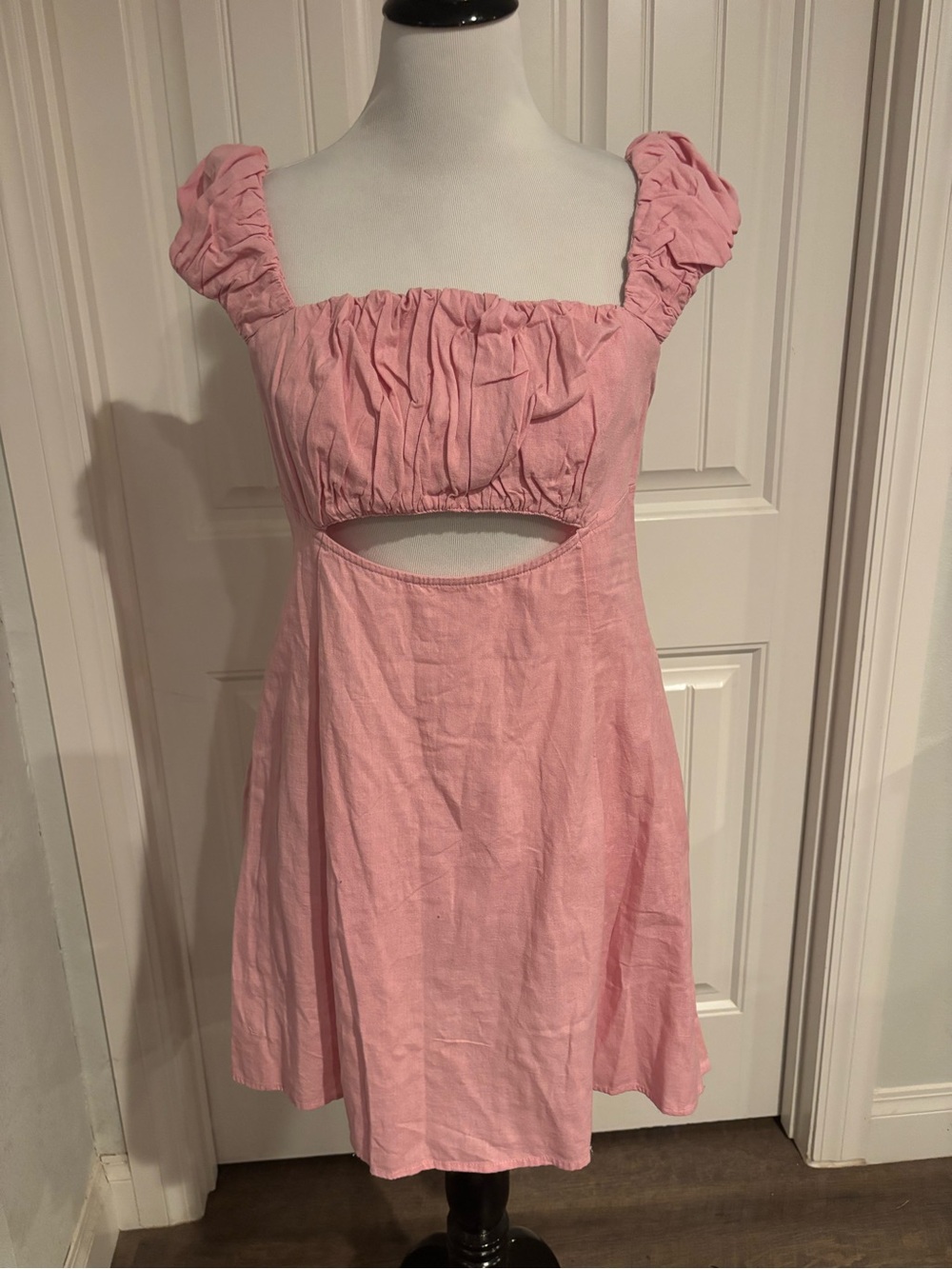 Free People Blush Pink Smocked Dress with pockets